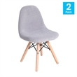Bowery Hill Modern Shaggy Fabric/Wood Accent Chair in Light Pink