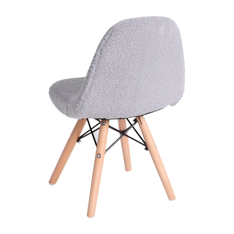 Bowery Hill Modern Shaggy Fabric/Wood Accent Chair in Light Pink