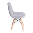 Bowery Hill Modern Shaggy Fabric/Wood Accent Chair in Light Pink