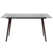Bowery Hill Rectangular Wood and Glass Top Table in Espresso