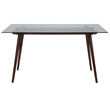 Bowery Hill Rectangular Wood and Glass Top Table in Walnut