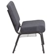Bowery Hill Fabric Church Chair in Gray
