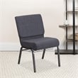 Bowery Hill Fabric Church Chair in Gray