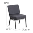 Bowery Hill Fabric Church Chair in Gray