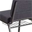Bowery Hill Fabric Church Chair in Gray