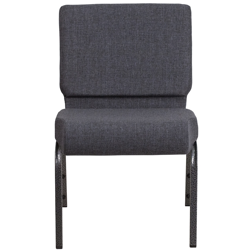 Bowery Hill Fabric Church Chair in Gray