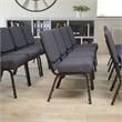 Bowery Hill Fabric Church Chair in Gray