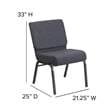 Bowery Hill Fabric Church Chair in Gray