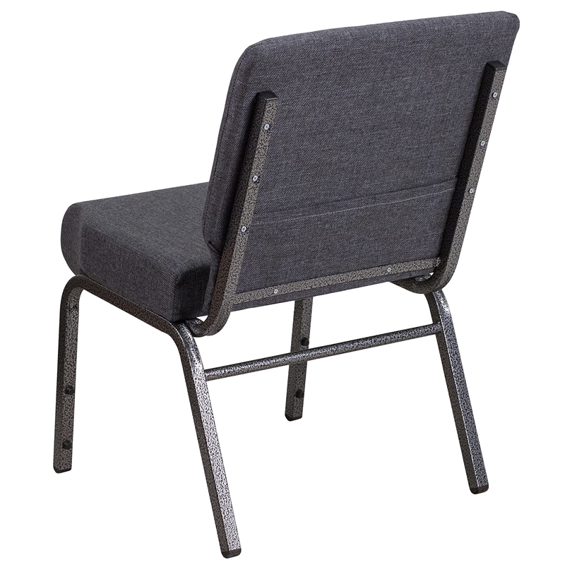 Bowery Hill Fabric Church Chair in Gray