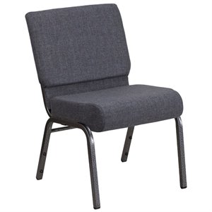 bowery hill fabric church chair in gray