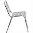 Bowery Hill Armless Chair With Slat Back in Gray
