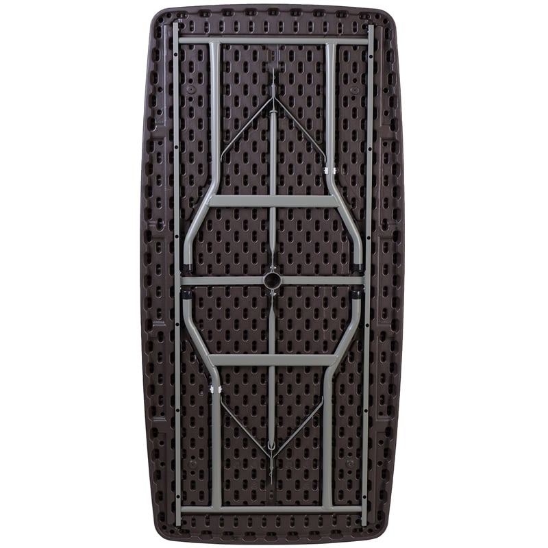 Bowery Hill Plastic Folding Table in Brown