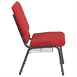 Bowery Hill Fabric Church Chair in Red and Silvervein