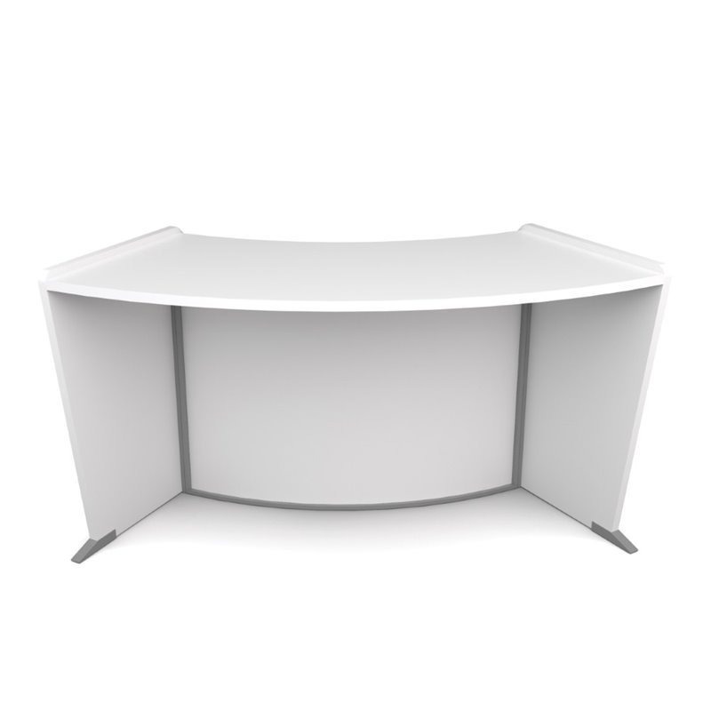 Bowery Hill Wheelchair Accessible Curved Reception Desk In White
