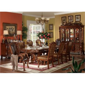 bowery hill dining table with double pedestal in cherry oak