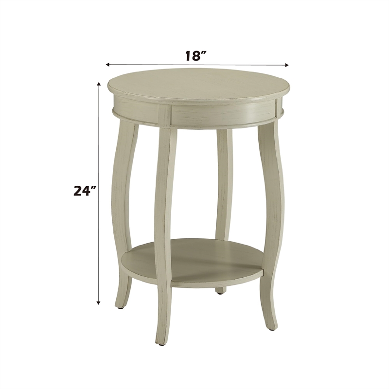 Bowery Hill End Table in Antique White
