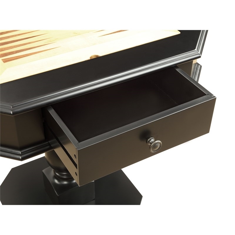 Bowery Hill Contemporary styled Wood Game Table in Black Finish