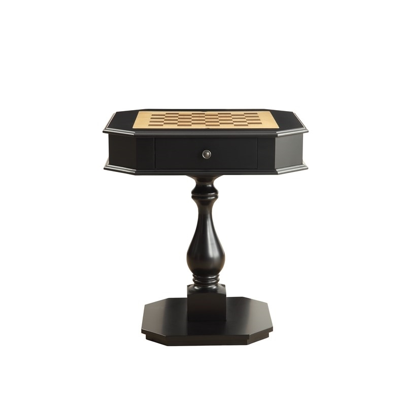 Bowery Hill Contemporary styled Wood Game Table in Black Finish