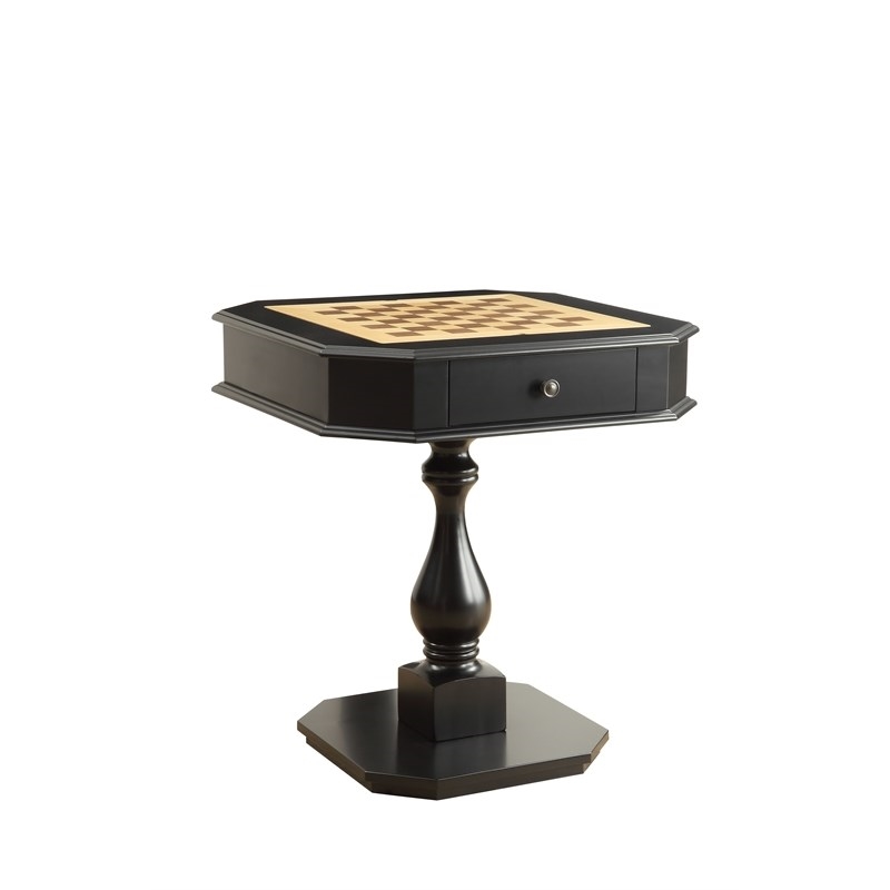 Bowery Hill Contemporary styled Wood Game Table in Black Finish