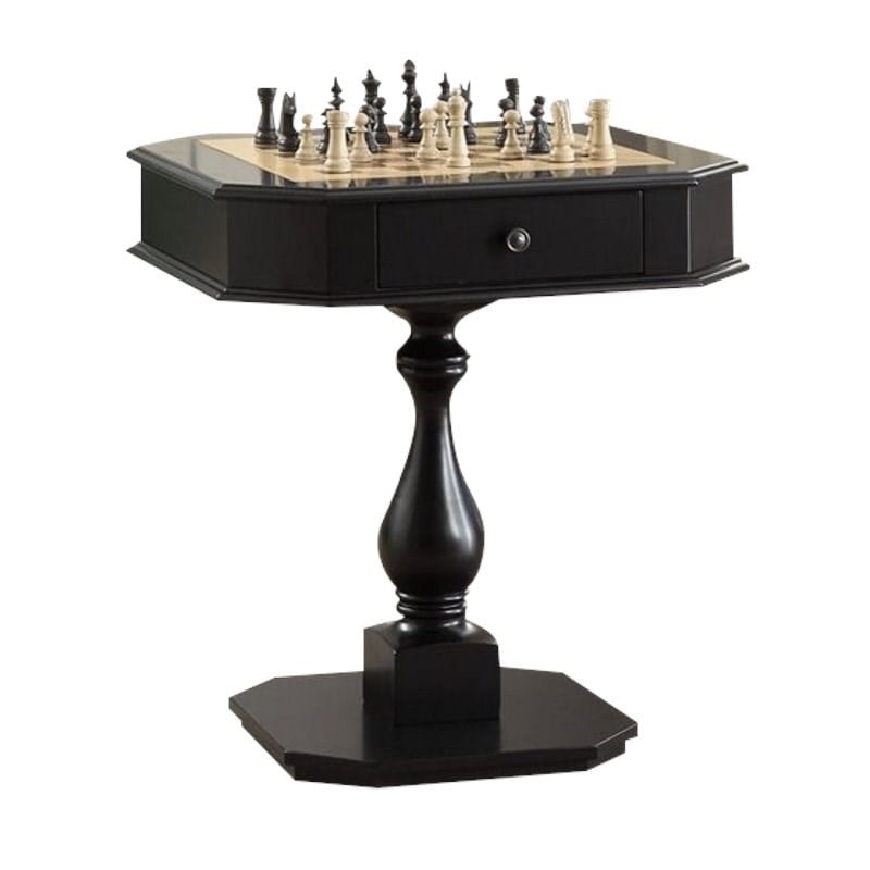 Bowery Hill Contemporary styled Wood Game Table in Black Finish