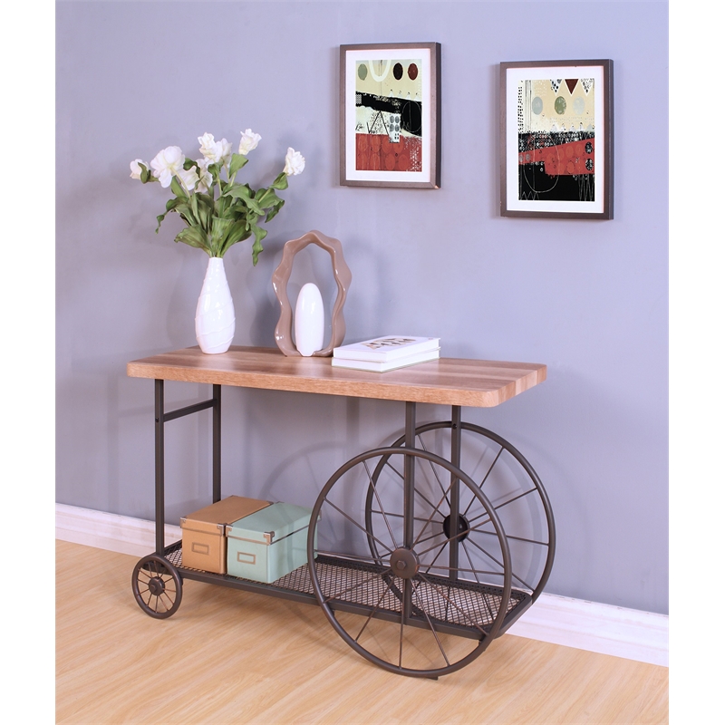 Bowery Hill Console Table in Oak and Antique Gray