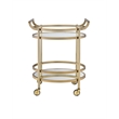 Bowery Hill 2-Shelf Glass/Metal Frame & Handles Serving Cart in Clear/Black