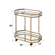 Bowery Hill Contemporary Metal Serving Cart in Mirrored/Gold