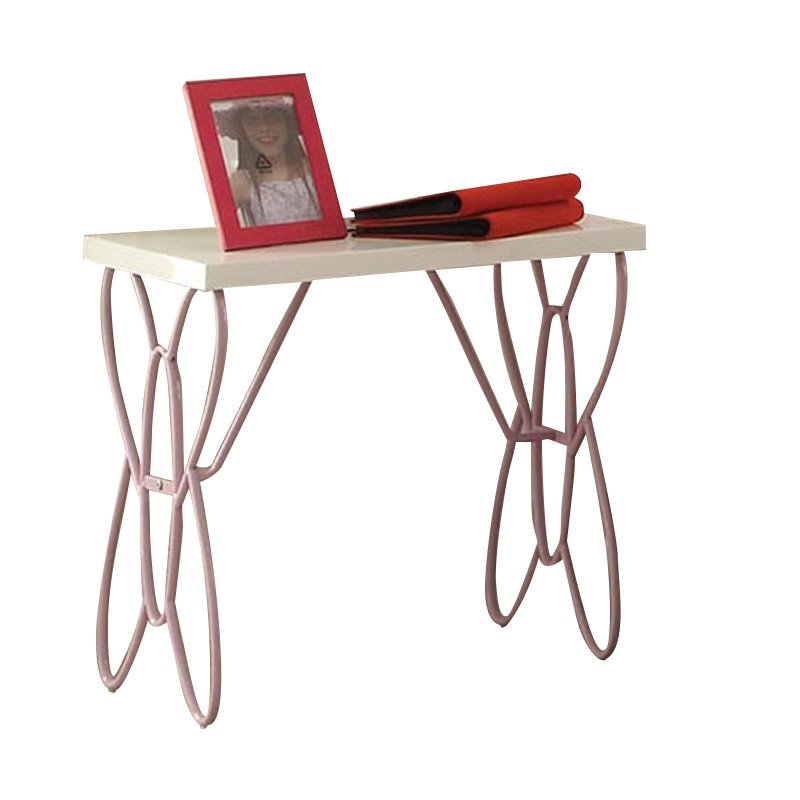 Bowery Hill Nightstand in White and Light PUrple