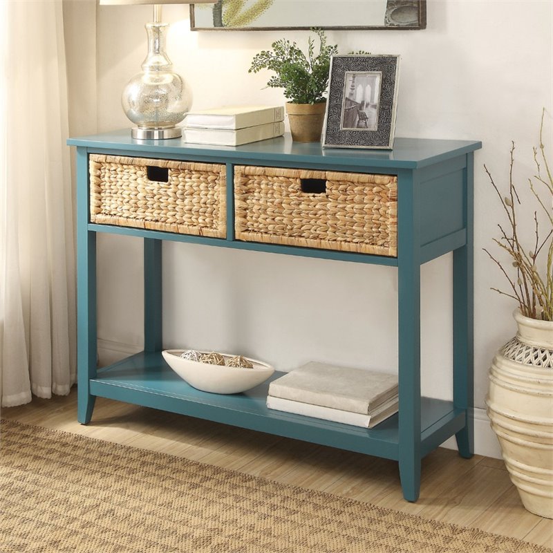 Bowery Hill Console Table in Teal