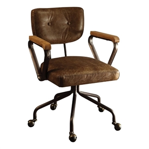 bowery hill leather swivel office chair