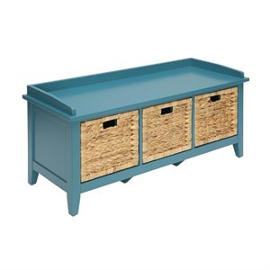 Bowery Hill Storage Bench in Teal