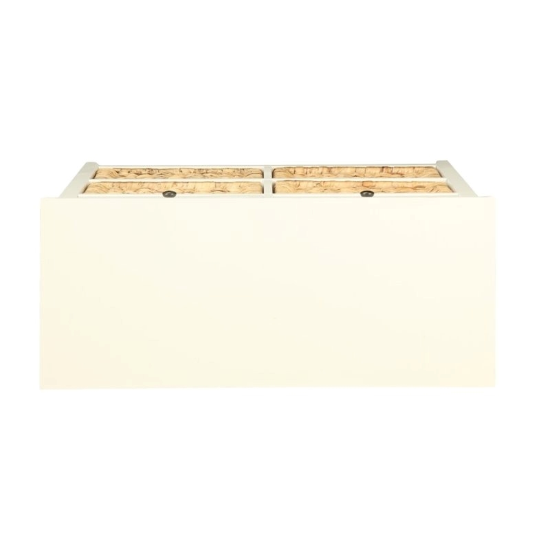 Bowery Hill 6 Drawers Wood/Wicker Accent Chest with Basket Fronts in White