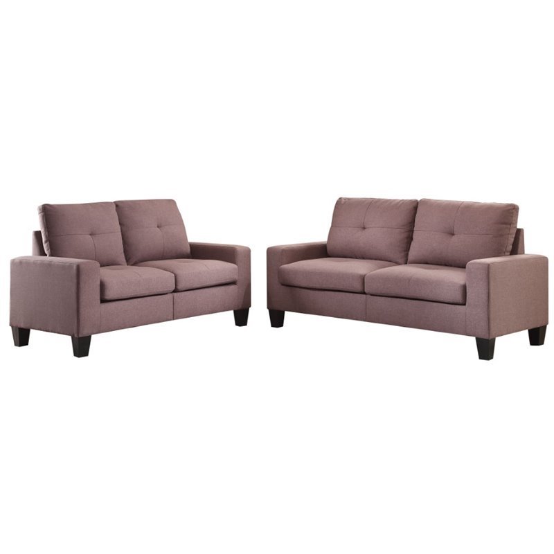 Bowery Hill 2 Piece Sofa Set in Chocolate