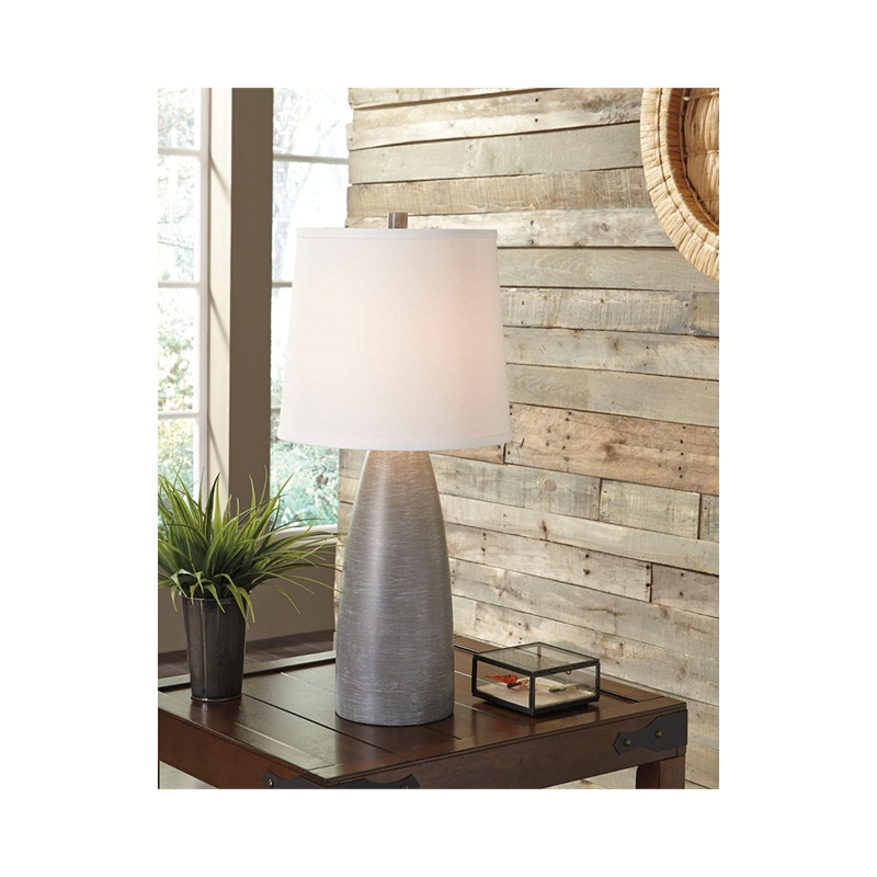 Bowery Hill Poly Table Lamp in Gray (Set of 2)