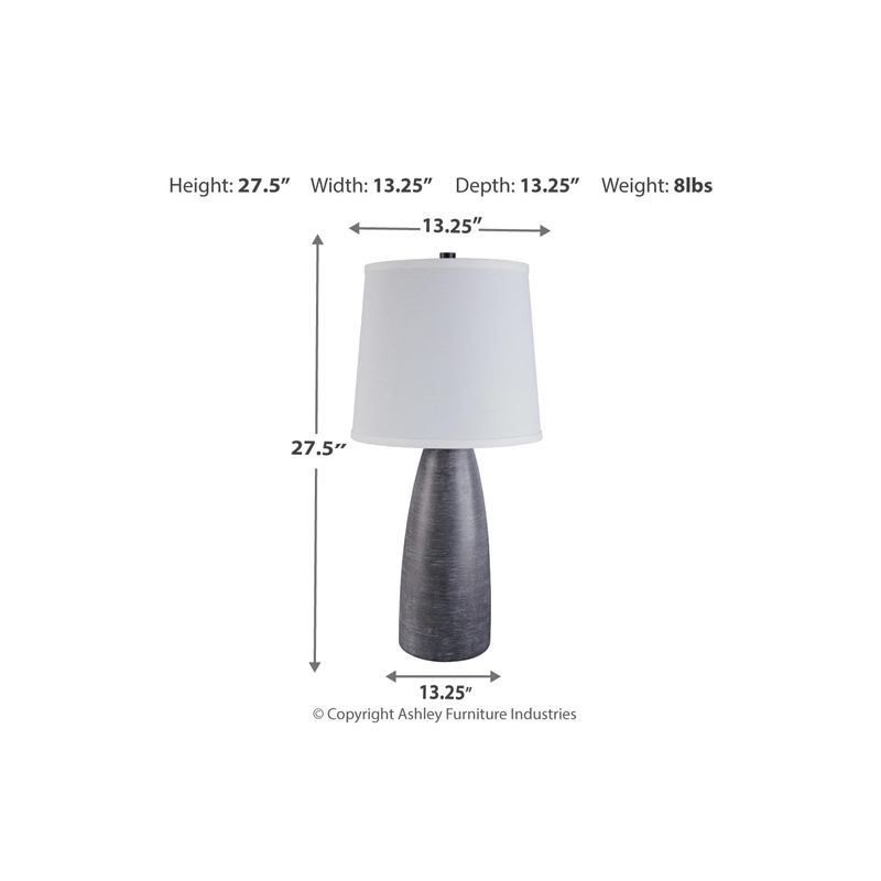 Bowery Hill Poly Table Lamp in Gray (Set of 2)