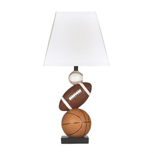 bowery hill poly table lamp in brown and orange