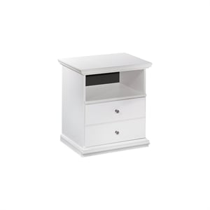 Bowery Hill 1 Drawer Wood Nightstand in White