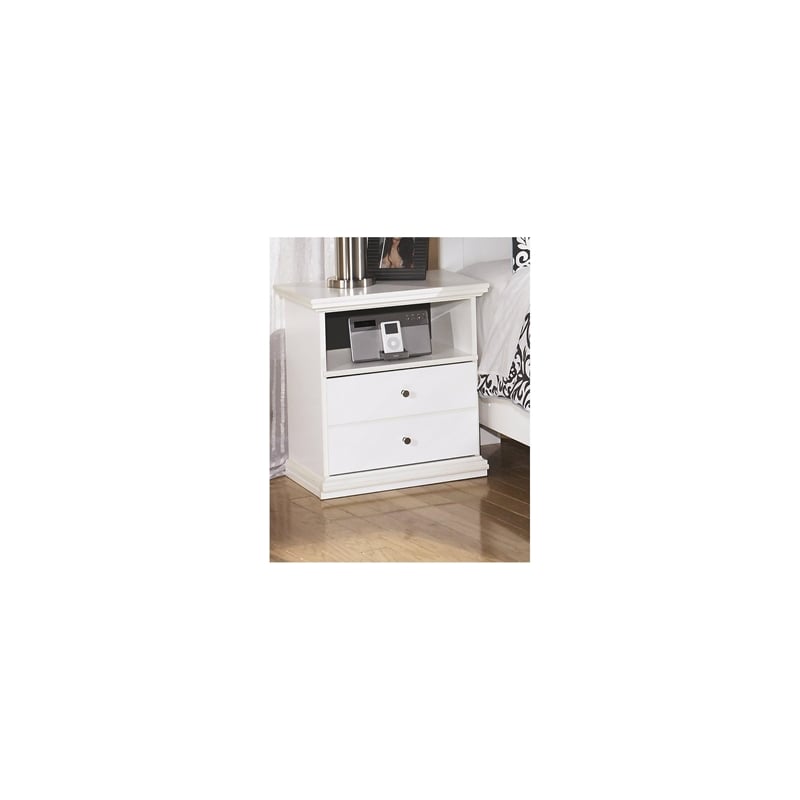 Bowery Hill 1 Drawer Wood Nightstand in White