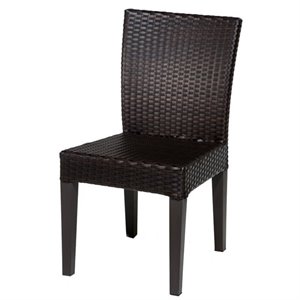bowery hill wicker patio dining chairs in espresso (set of 2)