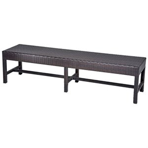 bowery hill outdoor wicker dining bench in espresso