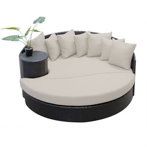 bowery hill outdoor wicker circular daybed in beige