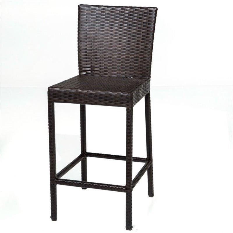 Set of 2 BOWERY HILL Patio Bar Stool in Chocolate