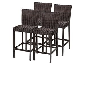bowery hill outdoor wicker bar stools in chestnut brown (set of 4)