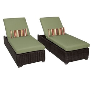 bowery hill wicker patio lounges in cilantro (set of 2)