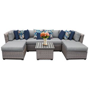 bowery hill 7 piece patio wicker sectional set