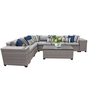 bowery hill 9 piece patio wicker sectional set