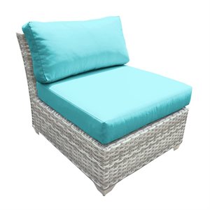 bowery hill armless patio chair in turquoise