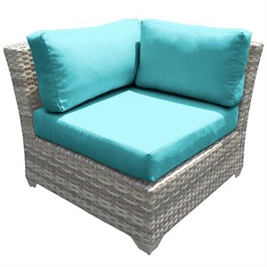 bowery hill corner patio chair in turquoise (set of 2)