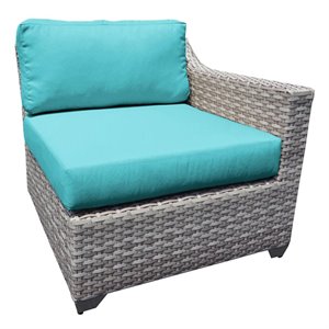 bowery hill left arm patio chair in turquoise