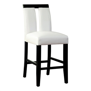 Bowery Hill 27&quot Contemporary Faux Leather Counter Stool in White (Set of 2)